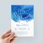 Sapphire Tide Mariage Bienvenue Dîner Invitation<br><div class="desc">Un mariage imprimé sur mesure et abordable accueille des invitations à dîner avec un arrière - plan d'aquarelle bleu abstrait et une typographie de script à lettres manuscrites moderne. Personnalisez-le avec les détails de votre dîner de bienvenue. Utilisez les outils de conception pour modifier les polices de texte et les...</div>