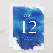 Sapphire Tide Wedding Table Numbers Guest Names (Voorkant)