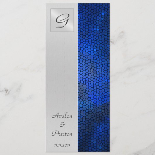 Sapphire Vitrail Programme de mariage en verre Inv (Devant)