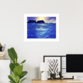 Sapphire Waves Poster (Thuiskantoor)
