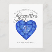 Sapphire Weddenschap Jubileum hartmaaltijd keuze Informatiekaartje (Voorkant)