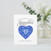 Sapphire Weddenschap Jubileum hartmaaltijd keuze Informatiekaartje (Staand voorkant)