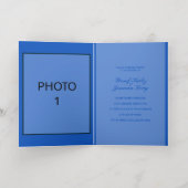 Sapphire Wedding Gold Folie Uitnodiging Fotokaart (Binnenlaag)