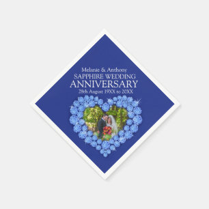 Sapphire Wedding hartfoto en name luiers Servetten