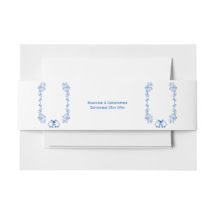 Sapphire Wedding Invitation Belly Band Bells Uitnodigingen Wikkel