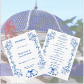Sapphire Wedding Program Bells Scrollwork Design Programma