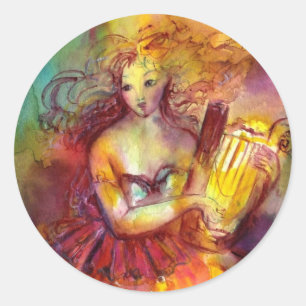 SAPPHO, DANCE, MUZIEK EN POETRY RONDE STICKER