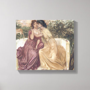 Sappho en Erinna in een Griekse tuin (Lesbische li Canvas Afdruk