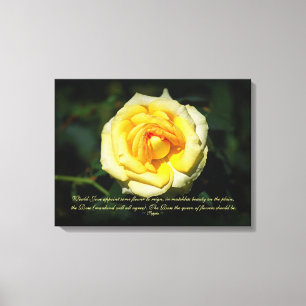 Sappho Quote Yellow English Roos Canvas Afdruk