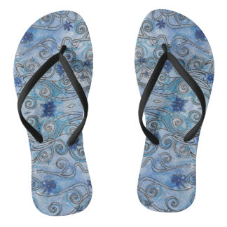 Sapphre Swirls-ontwerp op Teenslippers