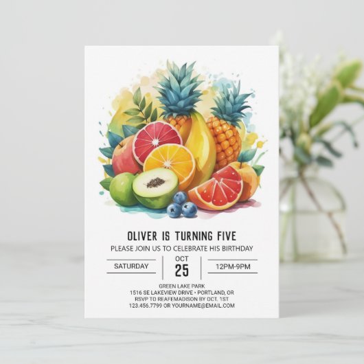 Sappig Online Boho Fruits Verjaardag Kaart (Staand voorkant)