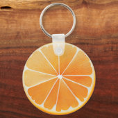 Sappig Sinaasappel Slice Fruit Liefhebbers Sleutelhanger (Achterkant)