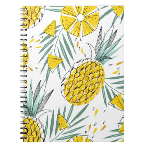 Sappige ananas: helder  motief. notitieboek