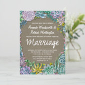 Sappige en rustieke Burlap bruiloft uitnodigingen (Staand voorkant)