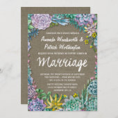 Sappige en rustieke Burlap bruiloft uitnodigingen (Voorkant / Achterkant)