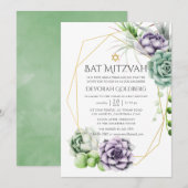 Sappige Geometrische Bat Mitzvah Kaart (Voorkant / Achterkant)