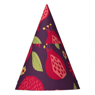 Sappige granaatappels:  illustratie. feesthoedjes