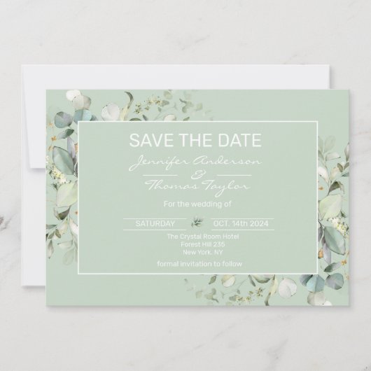 Sappige Kleur, Elegant Minimalisme Bewaar deze dat Save The Date (Voorkant)