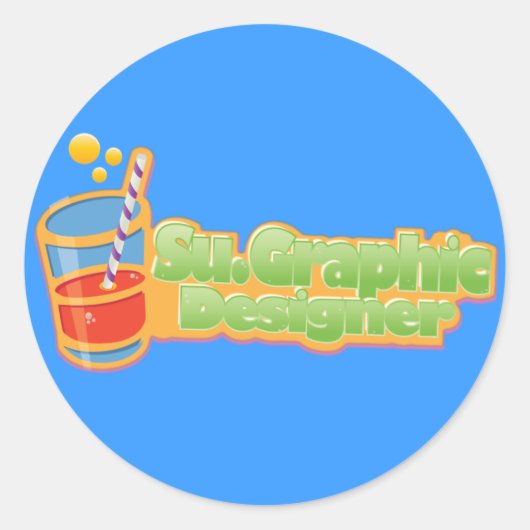 Sappige Logo ronde Stickers (Voorkant)