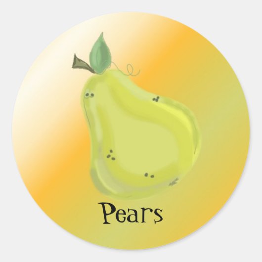 Sappige Peer Ronde Sticker (Voorkant)