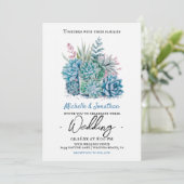 Sappige planten waterverf bruiloft kaart (Staand voorkant)