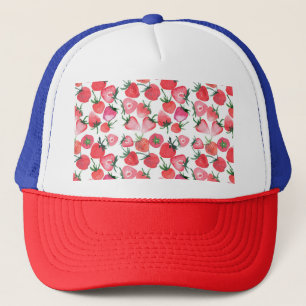 Sappige rode aardbeien Waterverf Trucker Pet