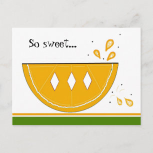 Sappige sinaasappel schijf briefkaart