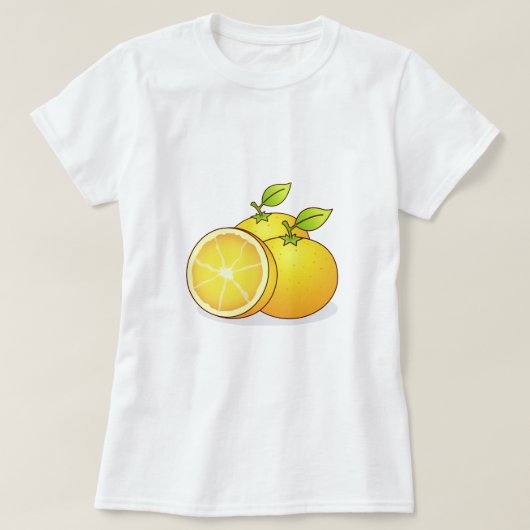 Sappige Sinaasappels fruitkunst T-shirt (Design voorkant)