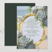 Sappige tinten van bleke blauwen verjaardag kaart (Voorkant / Achterkant)