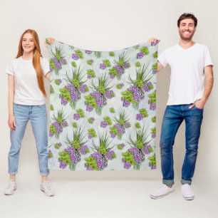 Sappige tinten van zeegroen en lavendel fleece deken