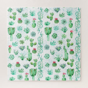 Sappige Tuin: Waterverf Naadloze Achtergrond. Legpuzzel