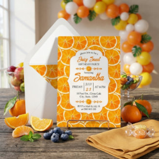 Sappige Zoete Citrus Sinaasappel Schijf Verjaardag Kaart