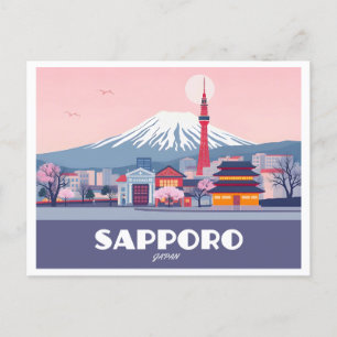 Sapporo Japan Hokkaido Cityscape Pastelreizen Briefkaart