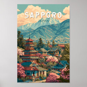 Sapporo Japan Reis Kunst Vintage Poster