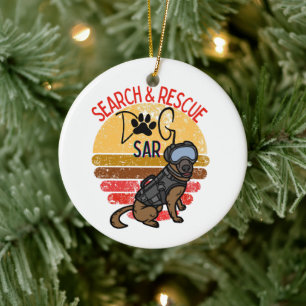 SAR K-9 Professional-honden zoeken en redden Keramisch Ornament