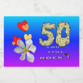 Sara 50e Jubileum Harten Mousserende Wijnetiketten Sparkling Wijnetiket (Enkel label)