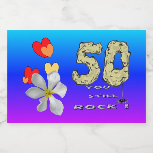 Sara 50e Jubileum Harten Mousserende Wijnetiketten Sparkling Wijnetiket (Enkel label)