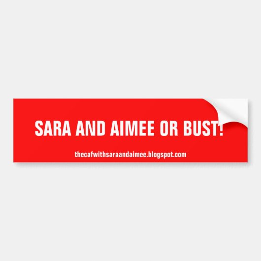 SARA EN AIMEE OF BUST! BUMPERSTICKER (Voorkant)