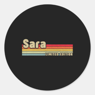 Sara Gift Naam Gepersonaliseerde Verjaardag Leuk K Ronde Sticker