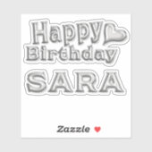 Sara Happy Birthday Autocollants (Feuille)