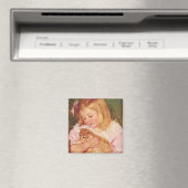 Sara Holding a Cat | Mary Cassatt Magneet (Insitu (Vaatwasser))