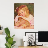 Sara Holding Cat, Mary Cassatt Poster (Thuiskantoor)