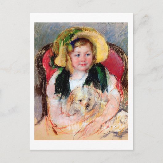 Sara met haar hond, Cassatt Briefkaart (Voorkant)