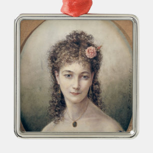 Sarah Bernhardt 1869 Metalen Ornament