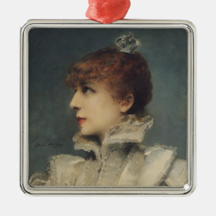 Sarah Bernhardt 1875 Metalen Ornament
