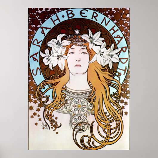 Sarah Bernhardt - Alphonse Mucha Poster (Voorkant)