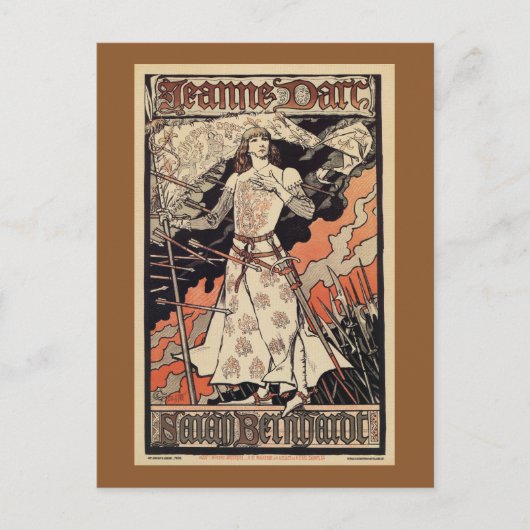 Sarah Bernhardt als Joan of Arc theater en Briefkaart (Voorkant)