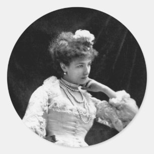 Sarah Bernhardt  Foto - 1877 Ronde Sticker