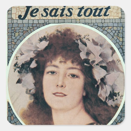 Sarah Bernhardt in Gismonda Vierkante Sticker (Voorkant)