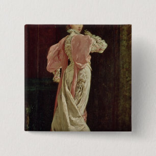 Sarah Bernhardt Vierkante Button 5,1 Cm